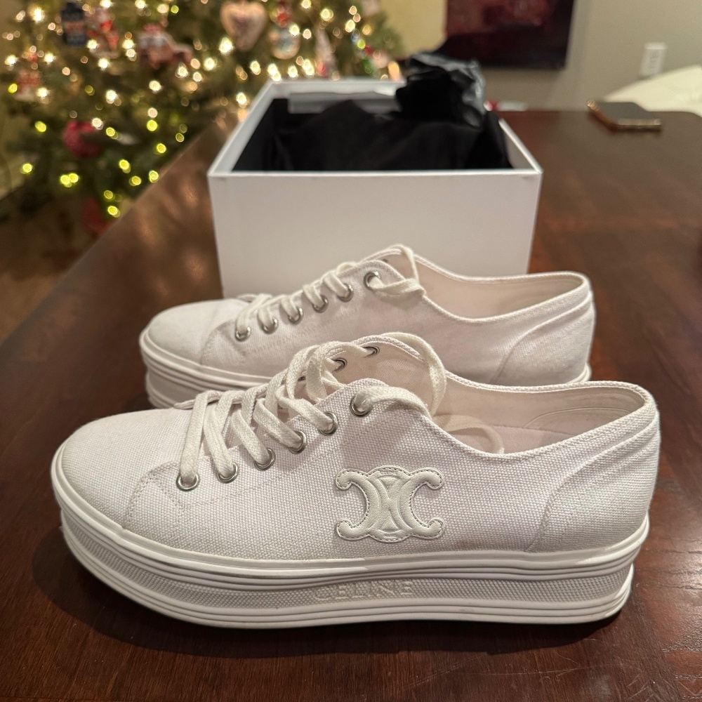 Authentic Celine Jane Low Platform Sneakers (Size 37)